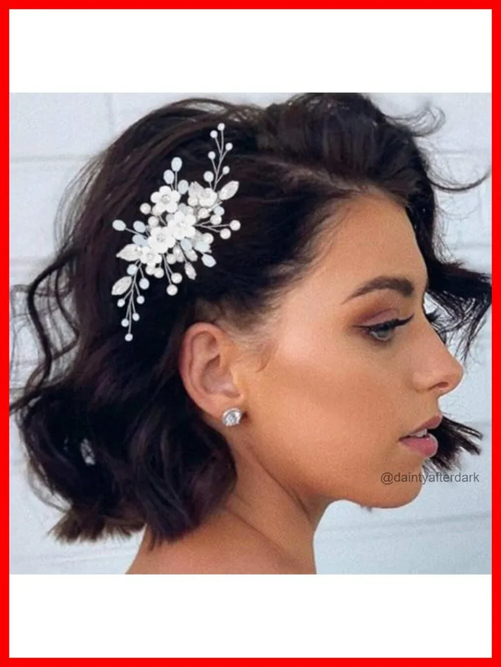 Flower Pearl Rhinestone Bridal Hair Clip Barrettes Wedding Hair Piece